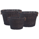 vidaXL 3-dijelni set košara za drva za ogrjev tamnosmeđi od vrbe