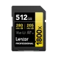 Lexar SDXC V60 spominska kartica, 512GB, UHS-II, 1800x