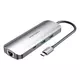 Vention 9 u 1 USB-C na HDMI/USB-C/USB x2/RJ45/SD/TF/TRRS/3,5mm - Sivi ( 046066 )