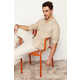 Trendyol Stone Slim Fit Large Collar Casual Shirt