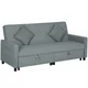 Homestar Sofa postelja nastavljiva 3-sedežna z izvlečno posteljo 196x90x89 cm siva