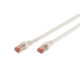 Digitus LAN (RJ45) Mreža Priključni kabel CAT 6 S/FTP 10 m Bijela Zaštićen s folijom, Sveukupno zaštićen, Sa zaštitom, Bez halogena, Jed