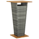 vidaXL Barska miza siva 60x60x110 cm poli ratan in trden akacijev les