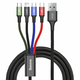 Baseus CA1T4-B01 kabel za mobitel Crno 1,2 m USB A Lightning + micro-USB B + USB C
