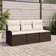 vidaXL vidaXL 3-delni vrtni sofa set z blazinami Rjava Poly ratan, (22094186)