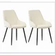 MID.YOU SET STOLOV, tekstil krem barve, bela