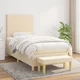 vidaXL Box spring postelja z vzmetnico krem 80x200 cm blago