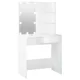 Vidaxl Toaletna mizica z LED lučkami bela 74,5x40x141 cm