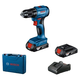 Bosch Professional AmpShare 18V Akumulatorska bušilica-odvijač GSR 185-LI (18 V, 2 baterije, 2 Ah, 50 Nm)