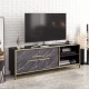 Hanah home TV Komoda Polka Zlatno-Crna