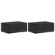 vidaXL Stenski nočni omarici s predalom 2 pcs Črna 49 x 34,5 x 20 cm