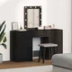 vidaXL vidaXL 3-delni set toaletne mize z LED črn inženirski les, (22054945)