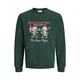 JACK & JONES Majica JJMERRY SKULL XMAS pesek / temno zelena / rdeča / bela