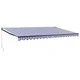 Tenda na uvlačenje plavo-bijela 5 x 3 m od tkanine i aluminija