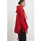 Dukserica Answear Lab za žene, boja: crvena, s kapuljačom, bez uzorka