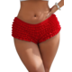 Red Sexy Mesh Swimsuit Cloth Ruffled Women Underwear With Bow L