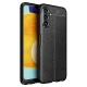 Eleganten gel ovitek Elite Guard z usnjeno teksturo in zaščito robov za Samsung Galaxy A13 5G/Galaxy A04s - obsidian black