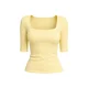 PANTHEROAR Majica Caro Neck Short Sleeve Top pastelno rumena