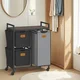 Songmics Košara za perilo 3 predelki 686x33x805 cm rjava