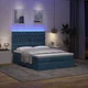 vidaXL vidaXL Otomanska postelja z vzmetnico & LEDs modra 140x190 cm, (22011623)