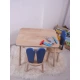 Woody Fashion Kid's Table Set Bunny One Chair Set - Blue, Brown