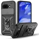 Oklepni ovitek MaX-Armor z obročem, kovinsko ploščico in zaščito zadnjih kamer za Google Pixel 10a - army black