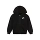 Nike Sportswear Jopa na zadrgo Club Fleece  črna / bela