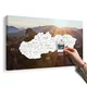 Slika na pluti zemljevid Slovaške z ozadjem gora - 90x60 metallic