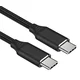 OEM Kabel USB-C M/M 1m, 240W 480Mbps črna bombažna pletenica, 1m