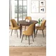 Hanah Home Set Trpezarijski sto i 4 stolice, Oker-braon