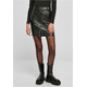 Womens biker skirt made of synthetic leather black