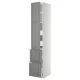 METOD / MAXIMERA Vis.el. s polic/4fiok/vrat/2front, bela/Bodbyn siva, 40x60x220 cm