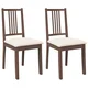 Vidaxl Jedilni stoli z blazinami 2 kosa Brown Solid Wood Rubber