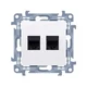Dvojna računalniška vtičnica RJ45 kategorije 6, zaščitena (modul), bela Sim