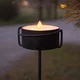 STAR TRADING Sveča LED Torch Candle črna kovina/vosk na baterije