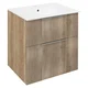 CIRASA Vanity Unit 59,2x64x46cm, oak Alabama strip - Rjava - 59,2x64x46 cm - Sapho - CIRASA - 24 - MDF/laminat - 592 - 640 - 460 - 14