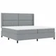 Vidaxl LED Box Spring Postelja Svetlo siva 200 x 200 cm blago