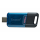 Kingston Technology DataTraveler 80 M, 128 GB, USB Tip-C, 3.2 Gen 1 (3.1 Gen 1), 200 MB/s, S poklopcem, Crno, Plavo