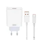XO Kućni punjač sa kablom od 120W (USB-A) L164, Beli