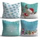 Aberto Design NYXMAS11 Set od 4 dekorativnih jastuka, 43 x 43 cm, Plavi