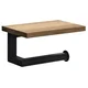 SKA Držalo za toaletno rolico s polico, črna mat/hrast - Črna; rjava - 150x85x100 mm - Sapho - SKA accessories - 120 - Masivni les; jeklo - Nosilec toaletnega papirja - Kvadratni - 150 - 85 - 100 - 14