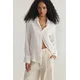 Trendyol White Striped Textured Fabric Regular Regular Pattern Woven Shirt