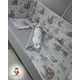 Bubamara037 Set posteljine za krevetac sa ravnom ogradicom Meda na mesecu, Sivi