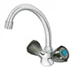 Dvoručna slavina - baterija za sudoperu - lavabo stojeća - kraći izliv 130mm Klasik fumme KF23013 ROSAN