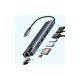 Zeus Adapter-konverter USB Tip C, 11/1, 1xUSB3.0, 3xUSB2.0, HDMI, TF, SD, Audio, RJ45, VGA, Tip C PD, Sivi