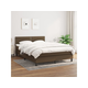 Den Box spring postelja z vzmetnico temno rjav 140x190 cm blago