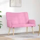 Vidaxl Kavč za 2 osebi Roza 115 x 61 x 87 cm Blago
