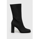 Kožne gležnjače Calvin Klein Jeans HEEL ZIP BOOT LTH WN za žene, boja: crna, s debelom potpeticom, YW0YW01113