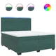 Vidaxl Box spring postelja z vzmetnico temno zelena 200x200 cm žamet