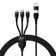 Kabel za punjenje Baseus Flash Series II - 3u1 kabel za punjenje iz USB-C / USB u USB-C, Lightning i Micro USB konektore i brzim punjenjem 100W - 1.2m - crni